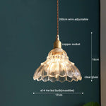 Copper Glass LED Pendant Lamp with Knob Switch - Modern Hanging Light Fixtures