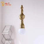 Vintage Industrial Glass Iron Pendant Lights Gold Lustre Roman Column Lamp