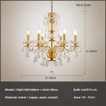 Crystal Pendant Chandelier Foyer Light Luxury Candle Design Led Lamparas