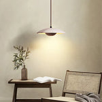 Wood Stone LED Pendant Lights Yellow Travertine Hanging Lamp for Living Room