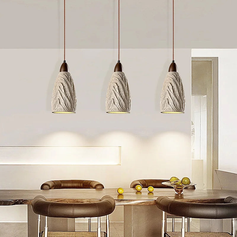 Modern Cement Hanging Light Fixture Aisle Bar Coffee Lampshade LED Pendant