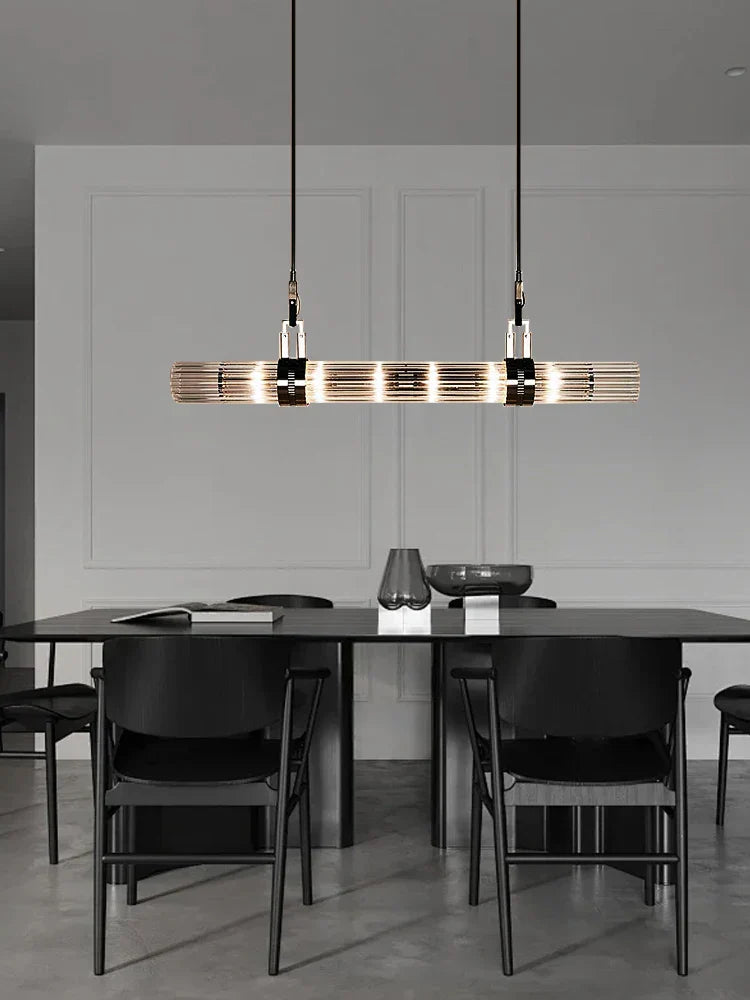 Stainless Steel Glass Ceiling Chandelier for Dining Table Elegant Home Decor