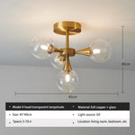 Glass Ball Chandelier Pendant Light Fixture for Living Dining Bedroom