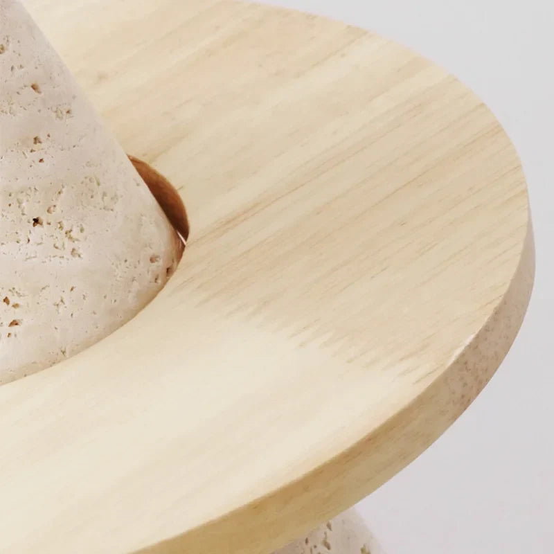 Yellow Travertine Wood LED Pendant Lamp - Nordic Modern Living Dining Room Light