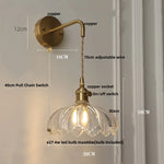 Clear Glass LED Wall Light with Pull Chain Switch