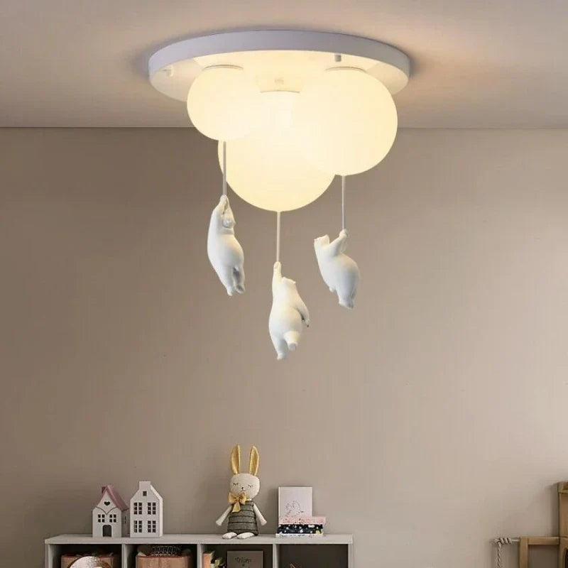 Bear Resin Pendant Light for Children's Room & Kindergarten