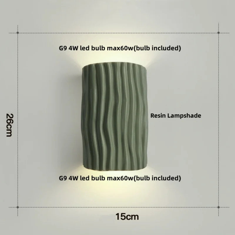 Double LED Wall Lamp Sconce Modern Resin Bathroom Mirror Light