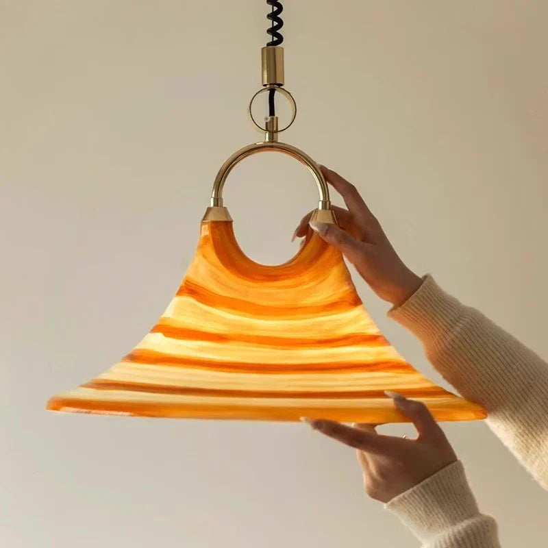 Liftable Trumpet Chandelier: Minimalist LED Pendant Lamp for Dining Room & Bedroom