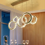Afralia™ Crystal Circle LED Pendant Chandelier for Dining Room