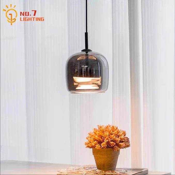 Glass Pendant Lights Modern Designer LED Indoor Lighting for Bedroom Living Room