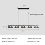 Smoky Gray Glass Chandelier LED Pendant Light for Luxe Dining Room