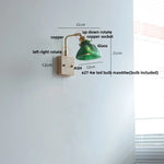 Walnut Wood LED Wall Sconce Glass Rotatable Stair Light Fixtures