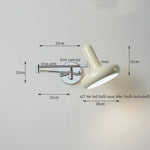 Cream LED Swing Arm Wall Lamp for Living Room Bedroom Mirror Stair Light