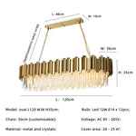 Gold Crystal LED Pendant Lights for Dining Room - Stunning Indoor Suspension Fixtures