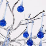Blue Crystal LED Chandelier: Luxury Classic Pendant Light for Living Room.