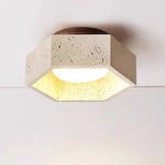 White Glass LED Ceiling Light Fixture Stone Base Plafond Lamp
