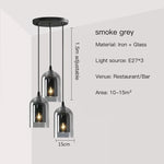 Smoke Grey Glass Chandelier for Living room Bedroom Kitchen Coffee Shop Light