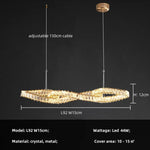 Luxury K9 Crystal Pendant Lights Gold Metal Hanging Lamp LED Suspension