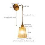 Afralia™ Striped Glass LED Wall Sconce Copper Arm Vintage Lampara Pared