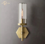 Hexagonal LED Crystal Sconce: Modern Wall Lighting for Bathroom, Living Room, Bedroom