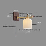 Wood Swing Arm LED Wall Light - Rotatable Bedroom Balcony Bedside Lamp