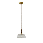Glass LED Pendant Light Modern Wood Copper Hanglamp for Bar Cafe Loft