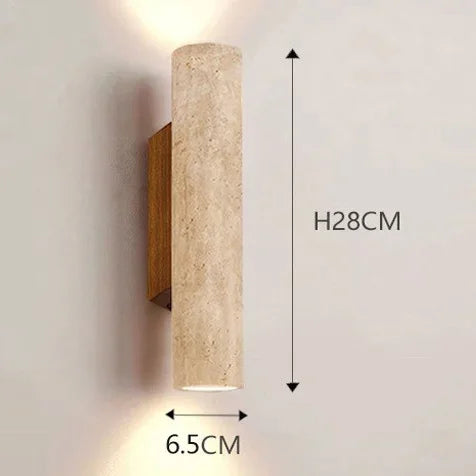 Travertine Natural Stone Wall Sconce Light with E27 Bulb