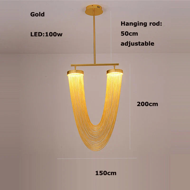 LED Aluminum Ceiling Chandelier Lighting Hanging Lamps for Foyer