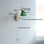 Walnut Wood LED Wall Sconce Glass Rotatable Stair Light Fixtures