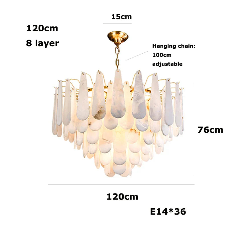 Art Deco Marble Home Chandelier Lighting Dimmable LED 2025