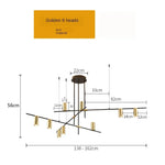 Modern Golden Metal LED Chandelier for Kitchen Dining Room Lighting