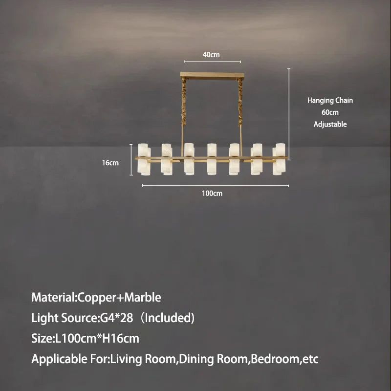 Moonshade Marble & Copper Chandelier