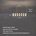 Moonshade Marble & Copper Chandelier