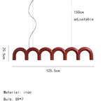 Blue Metal Arch Chandelier Pendant Light - Modern Design for Home Décor