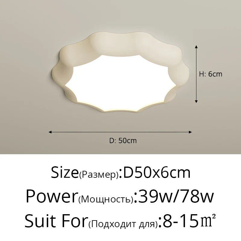 Nordic Flower LED Ceiling Light Cream Green White Round Bedroom Hotel Bathroom Afralia™