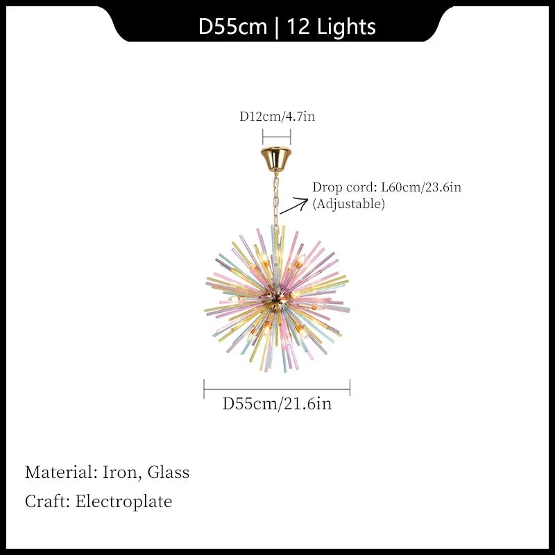 Dandelion Chandelier: Colorful LED Pendant Lamp, Modern and Personalized Fashion