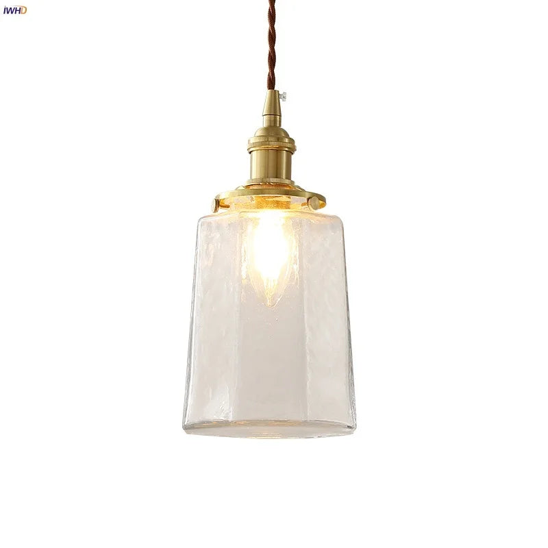 Clear Glass LED Pendant Lamp Modern Nordic Style Adjustable Hanging Light