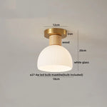 Wood Glass LED Ceiling Lamp Modern Kitchen Living Room Light Fixture