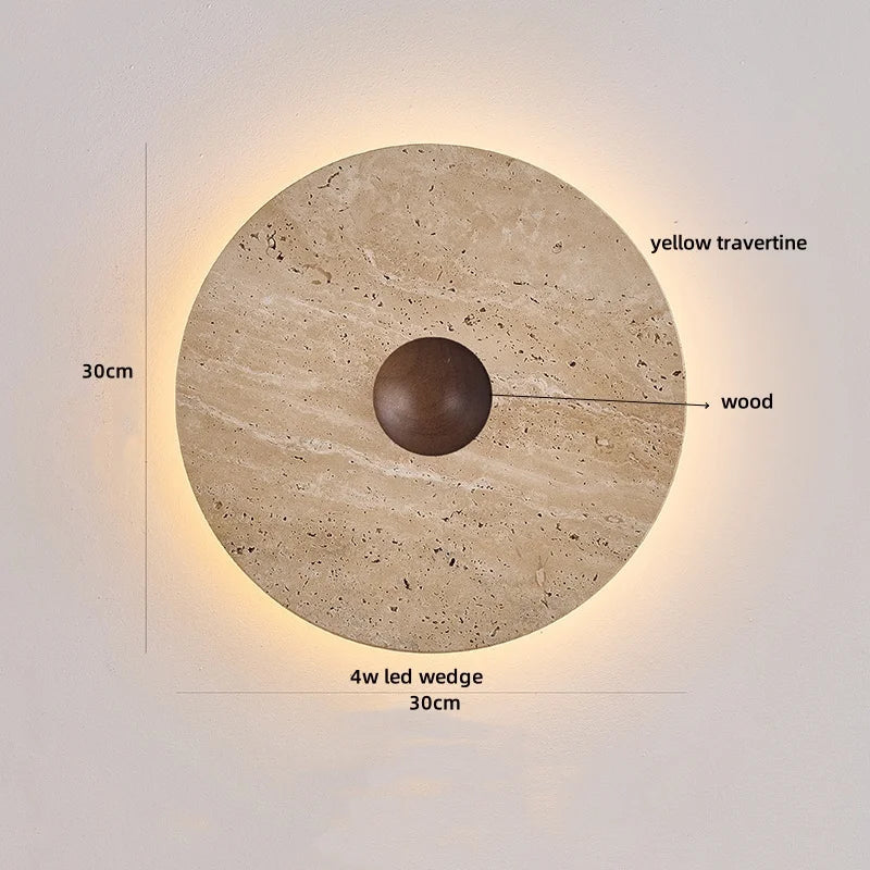 Terrazzo Marble Stone LED Wall Sconce Lamp, Modern Nordic Bedside Light