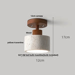 Up Down Rotate Ceiling Light Fixture Wood Stone Wabi Sabi Style Lighting