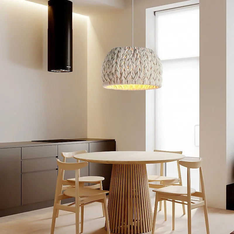 Nordic Rope Chandelier: Minimalist E27 LED Pendant Light Fixture
