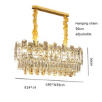 Gold Lustre Chandelier LED Crystal Light Fixture - Postmodern Luxury Hanging Lamp
