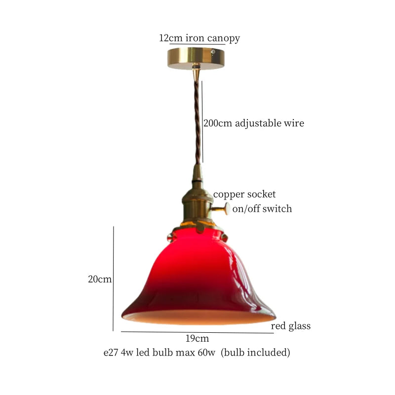 Afralia™ Cream Glass Copper LED Pendant Lamp for Kitchen Bedroom Living Room