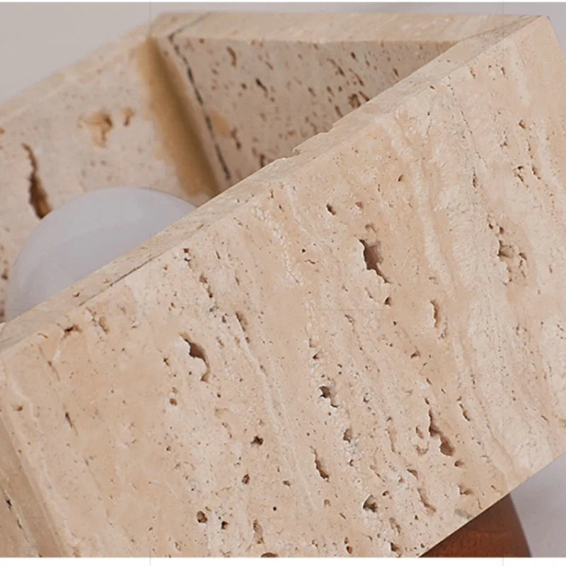 Yellow Travertine LED Ceiling Lamp Nordic Modern Fixture for Bedroom and Bar