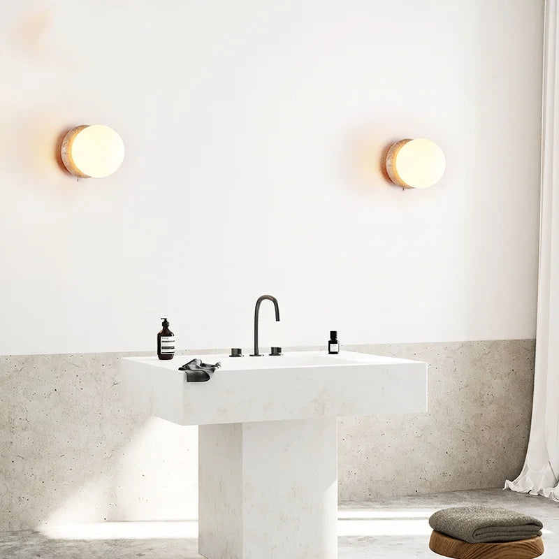 LED Glass Wall Lights with Pull Chain Switch for Restaurant Living Room