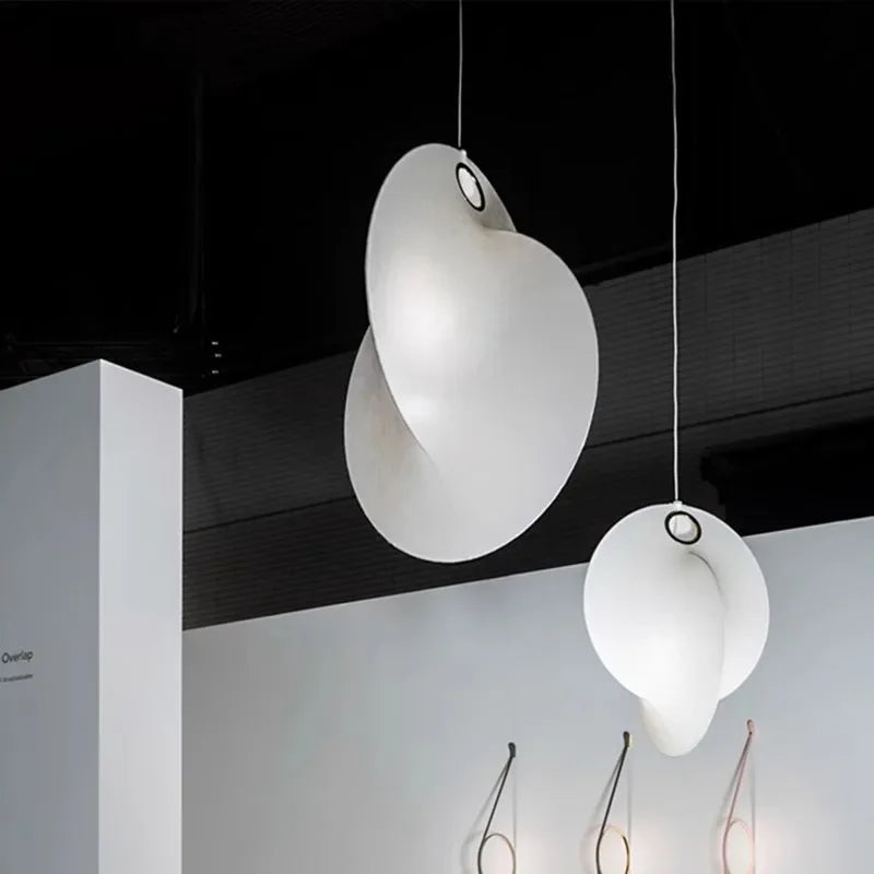 Nordic Silk Chandelier Pendant Lights for Foyer Bedroom Bar, LED Droplight Fixtures