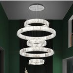 Luxury K9 Crystal Pendant Lights | Dimmable LED Circles Hanging Lamp