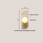 Yellow Travertine Stone LED Wall Sconce - Modern Nordic Design