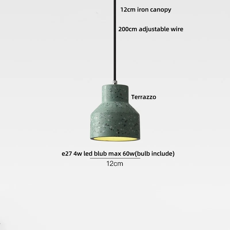 Afralia™ Terrazzo Stone LED Pendant Light: Modern Minimalism for Dining Room, Kitchen, Balcony