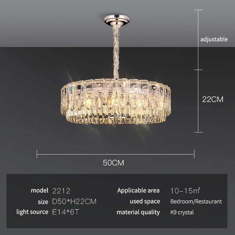 Crystal Ring Chandelier: 2024 Luxury Bedroom Dining Room Lighting